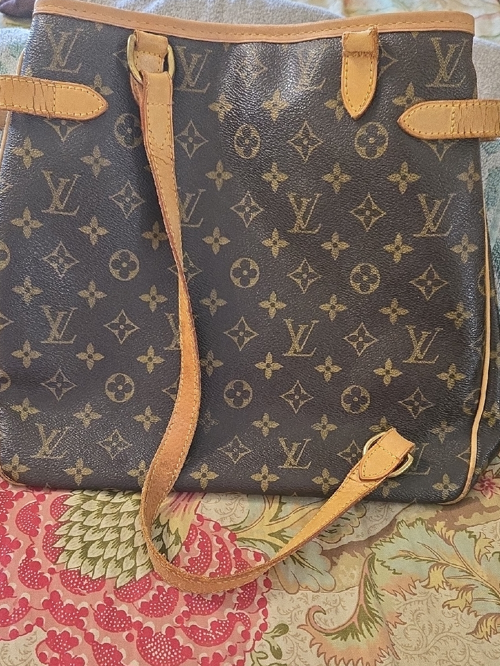 Louis Vuitton Monogram Canvas Tote with Natural Vachetta Trim (One Strap Broken)